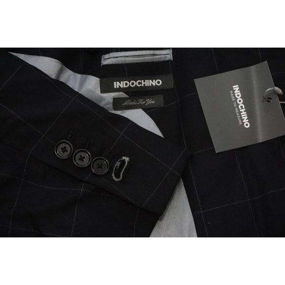 Indochino Cashmere Blend Black Windowpane Sport Co
